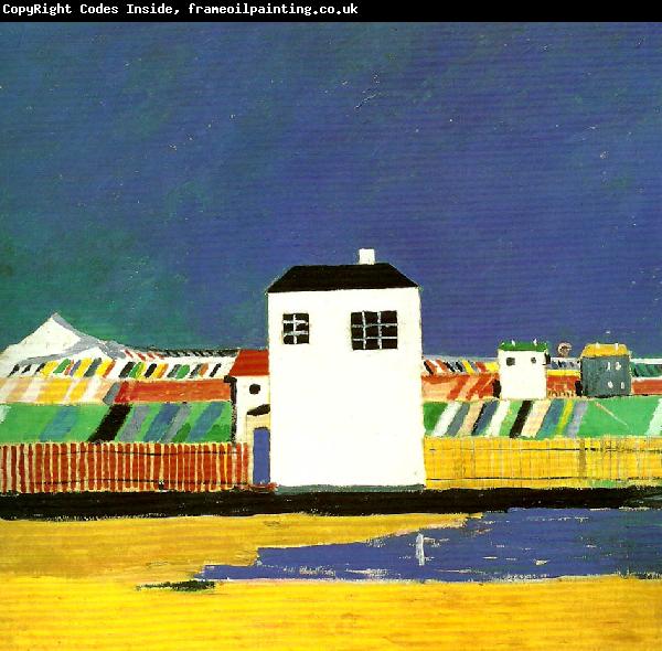 Kazimir Malevich landscape with a white house